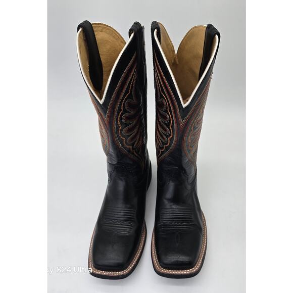 ARIAT Western Boots Black Full Grain Leather Square Toe 10027361 Women's 6.5B - Picture 4 of 9